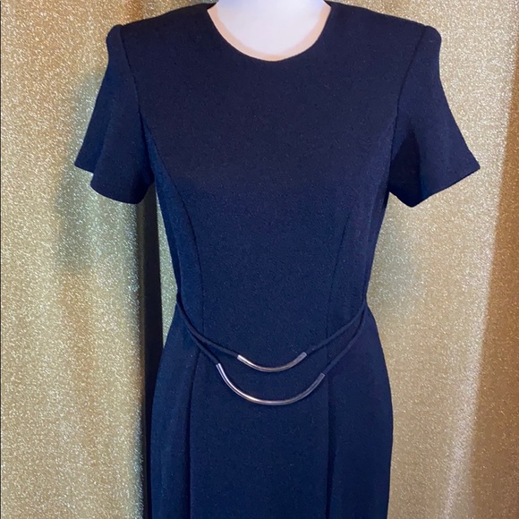 Vintage 80s black dress with silver - Picture 3 of 4